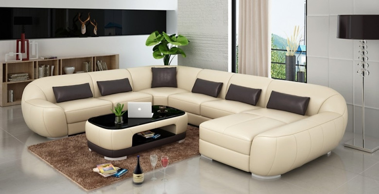 Modern leather sofa+USB,Corner sofa Living landscape Seat Upholstery Couch Suite new