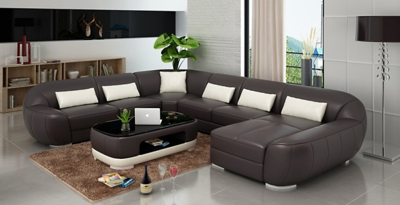 Modern leather sofa+USB,Corner sofa Living landscape Seat Upholstery Couch Suite new