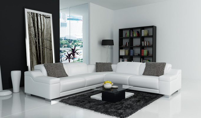 Leather sofa sofa couch living landscape corner sofa modern corner suite design