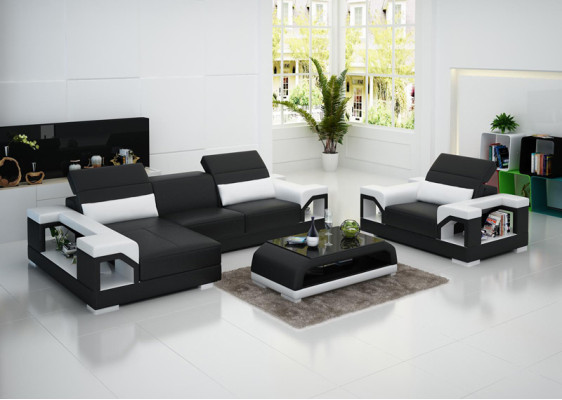 Leather Sofa Modern Couch Living landscape Corner sofa Armchair Set Suite Sofa with USB