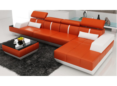 Leather sofa L-shape Couch Living landscape Corner sofa Suite Design Modern Sofa K5015B