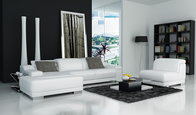 Leather sofa with USB Sofa Couch Living landscape Corner sofa Eck Suite Design + Armchair