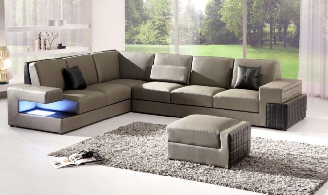Modern Corner sofa Couch Upholstery Seat Leather Design Sofa Suite Living landscape