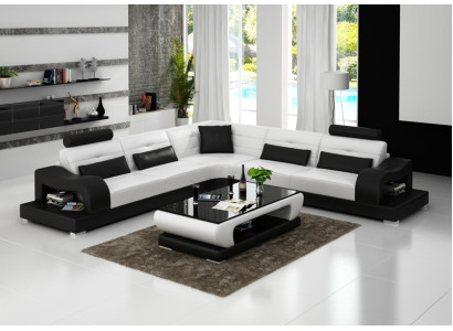 Leather sofa couch living landscape decor corner corner sofa modern suite design