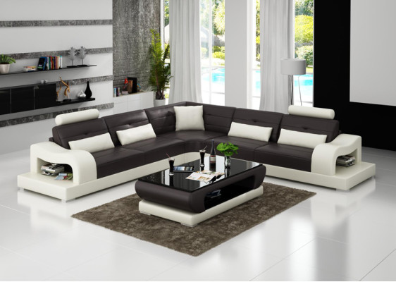 Leather sofa couch living landscape decor corner corner sofa modern suite design
