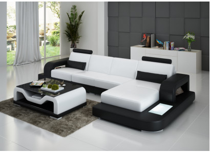Leather sofa Couch Living landscape Corner sofa Corner Suite Design Modern Sofa G8007C