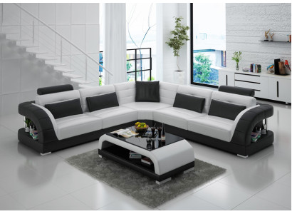 Leather sofa sofa couch living landscape modern corner corner sofa design suite