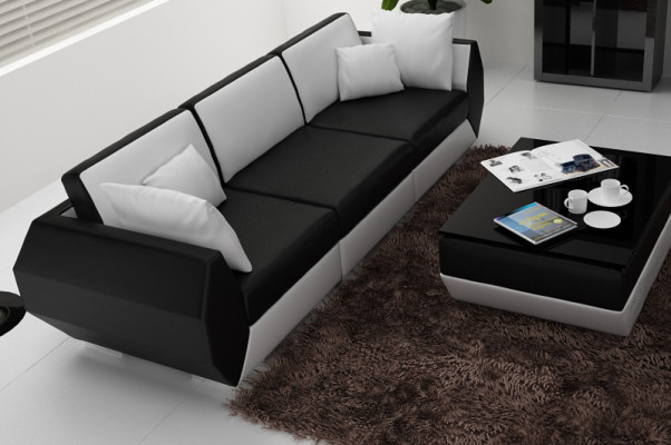 Leather sofa couch sofa set 3+3 seater suite design modern sofa set USB new