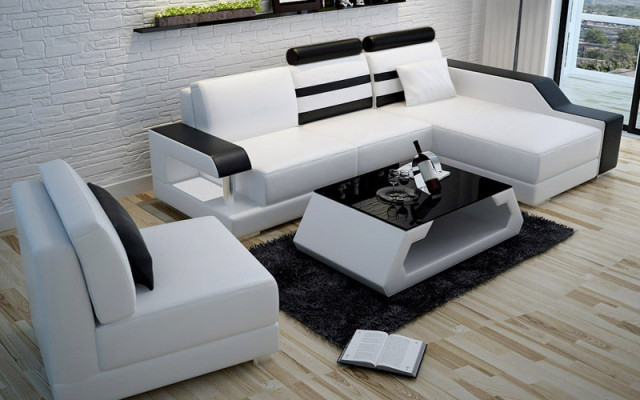 Leather sofa made to measure Couch Living landscape Corner sofa Suite Design Sofa USB new