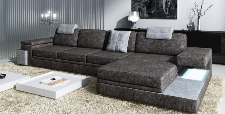 Luxurious ambience L-shape designer sofa for exclusive living comfort