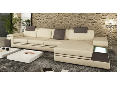 New upholstered corner sofa in leather sofa L-shape for the living room