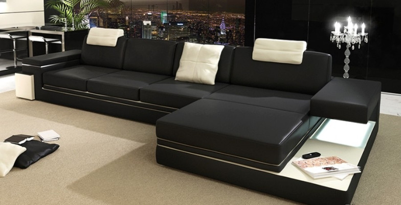 New upholstered corner sofa in leather sofa L-shape for the living room