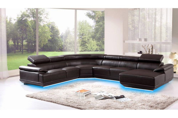 Living landscape Corner sofa Leather sofa with USB,Sofa Couch Upholstery Seat Corner Suite