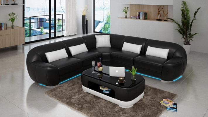 Leather sofa Couch Living landscape Corner sofa Corner Suite Modern Sofa USB custom made