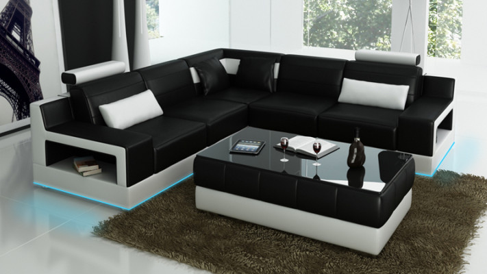 Modern Designer Premium Leather Corner sofa Maximum comfort and timeless aesthetics