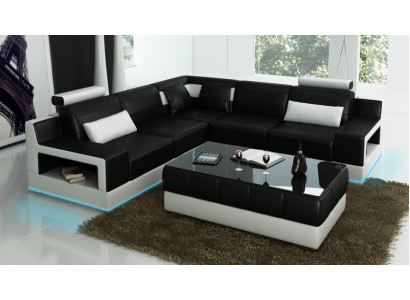Modern Designer Premium Leather Corner sofa Maximum comfort and timeless aesthetics