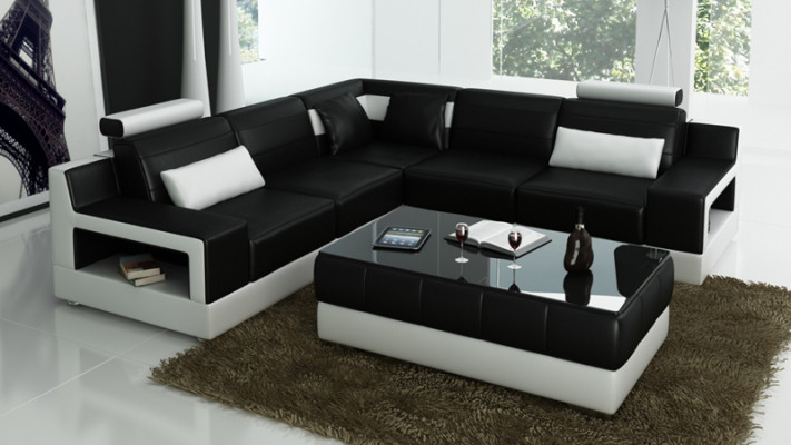 Modern Designer Premium Leather Corner sofa Maximum comfort and timeless aesthetics