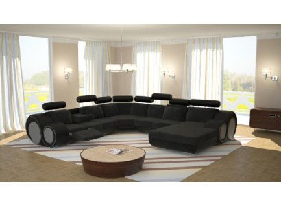 Sofa with USB Designer Living landscape U-shape Couch Corner sofa Upholstery Suite new