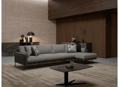 Textile Upholstered furniture Designer Corner sofa L-shape Luxury Coffee table Living room