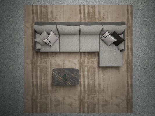 Textile Upholstered furniture Designer Corner sofa L-shape Luxury Coffee table Living room