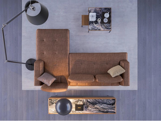 Living room Leather Corner sofa L-shape Upholstered furniture Modern Relax Sofa Couch