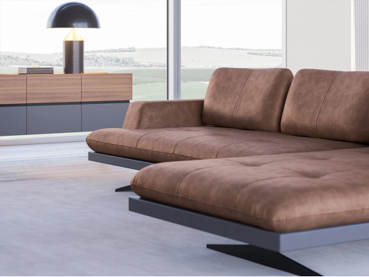 Living room Leather Corner sofa L-shape Upholstered furniture Modern Relax Sofa Couch