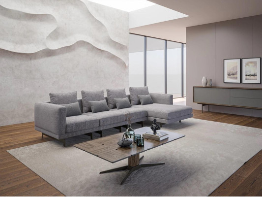 Luxury Corner sofa L-shape Living room Designer Corner Suite new Complete Coffee table