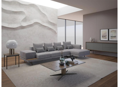 Corner sofa L-shape Gray Living room Designer Upholstered furniture Eck Furniture new