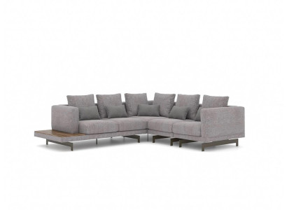 Sofa Couch L-shape Designer Gray Corner sofa Textile Luxury Living room Furnishings