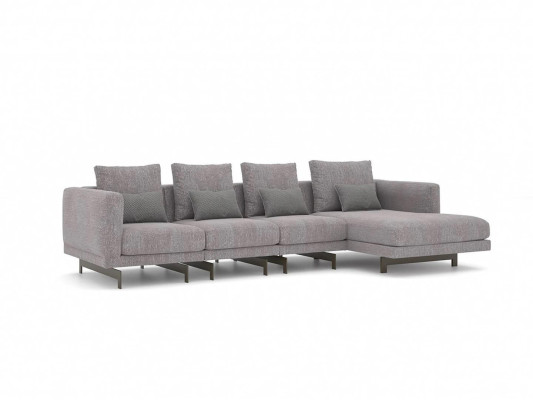 Corner sofa L-shape Relax Living room Gray Corner Suite Upholstered Sofa Furniture