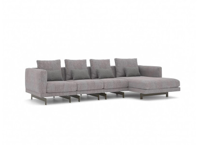 Corner sofa L-shape Relax Living room Gray Corner Suite Upholstered Sofa Furniture