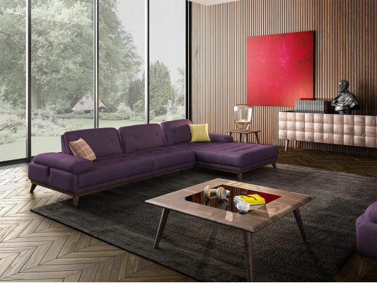Lilac Corner sofa L-shape Living room Luxury Coffee table Furnishings new Suite Furniture