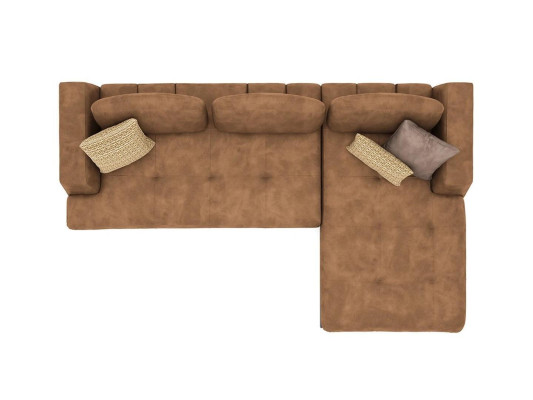 Corner sofa L-shape Relax Living room Brown Leather Sofa Upholstered furniture Corner Suite