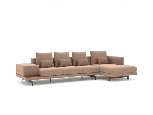 Luxury Beige Corner sofa L-shape Upholstered furniture Living room Designer Furnishings