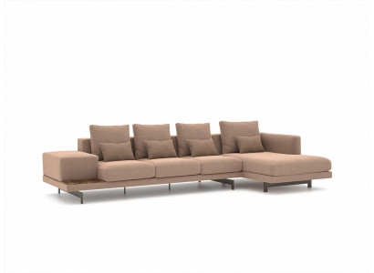 Luxury Beige Corner sofa L-shape Upholstered furniture Living room Designer Furnishings