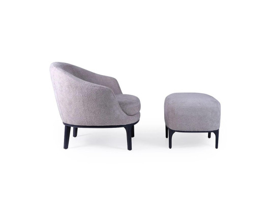 Living room Set 2-piece Armchair with Stool Designer Modern Upholstered furniture