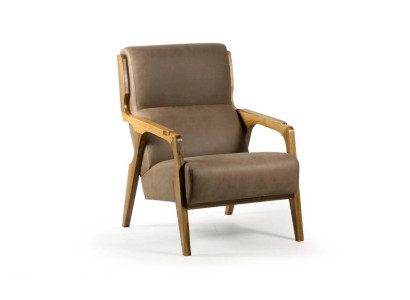 Design Gray Armchair Living room Upholstery Leather Luxury Seat Upholstered furniture