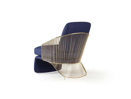 Blue Seat Furniture Luxury Armchair Furnishings Living room Designer Upholstered furniture