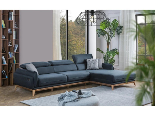 Designer Living room Sofas L-shape Furnishings Upholstered furniture Black Corner sofa