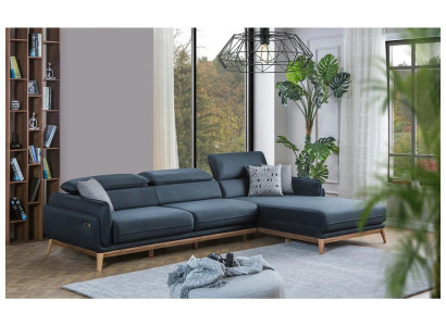 Designer Living room Sofas L-shape Furnishings Upholstered furniture Black Corner sofa