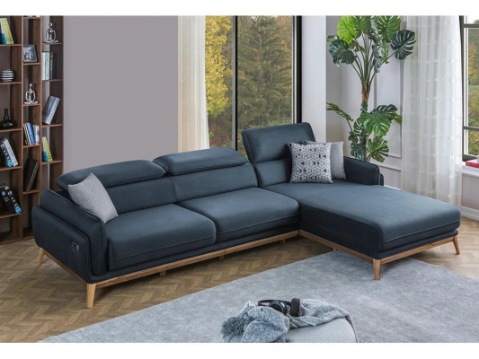 Designer Living room Sofas L-shape Furnishings Upholstered furniture Black Corner sofa