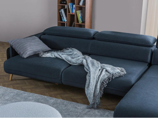 Designer Living room Sofas L-shape Furnishings Upholstered furniture Black Corner sofa