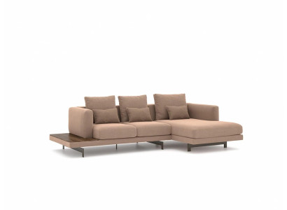 Upholstered furniture Corner sofa L-shape Beige Designer Furniture Corner Suite Living room