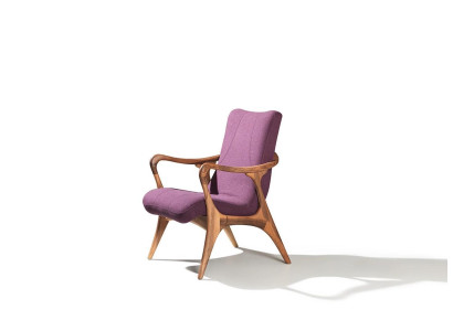 Design Seat Furniture Purple Armchair Couch Seat Living room Wood Modern Upholstery Textile