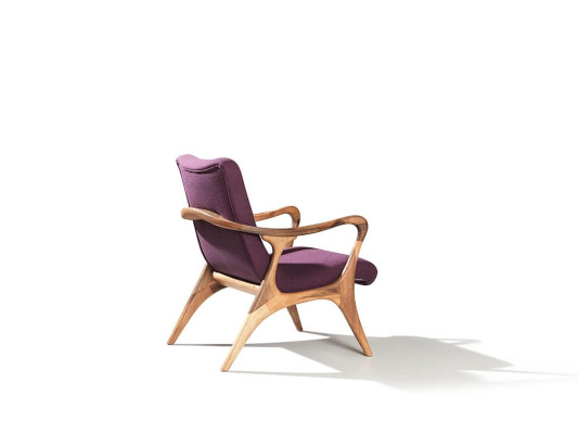 Design Seat Furniture Purple Armchair Couch Seat Living room Wood Modern Upholstery Textile