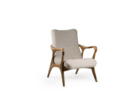 Living room Armchair Couch Seat Modern Wood Design Textile Upholstered Armchair new