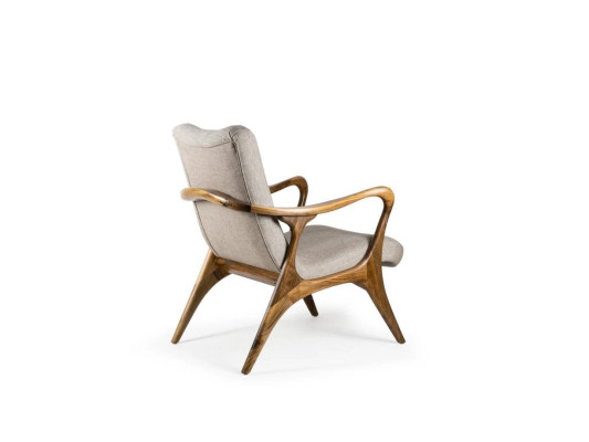 Living room Armchair Couch Seat Modern Wood Design Textile Upholstered Armchair new