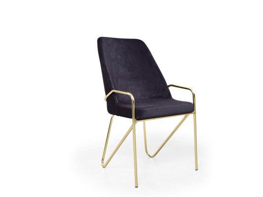Upholstered chair in Bordeaux color in a luxurious stainless steel premium design