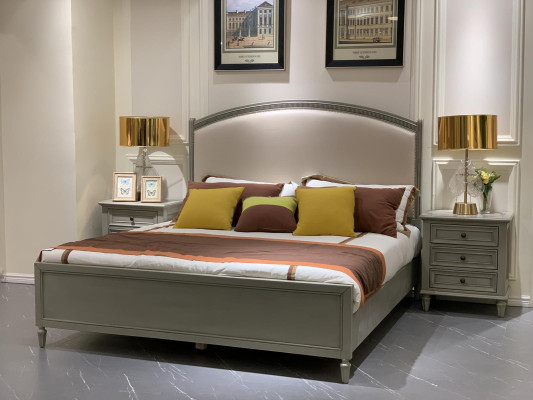 Bedroom Set Bed + 2x Bedside table Chest of drawers Beds Double bed Furniture 3pcs. Wood