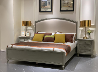 Bedroom Set Bed + 2x Bedside table Chest of drawers Beds Double bed Furniture 3pcs. Wood